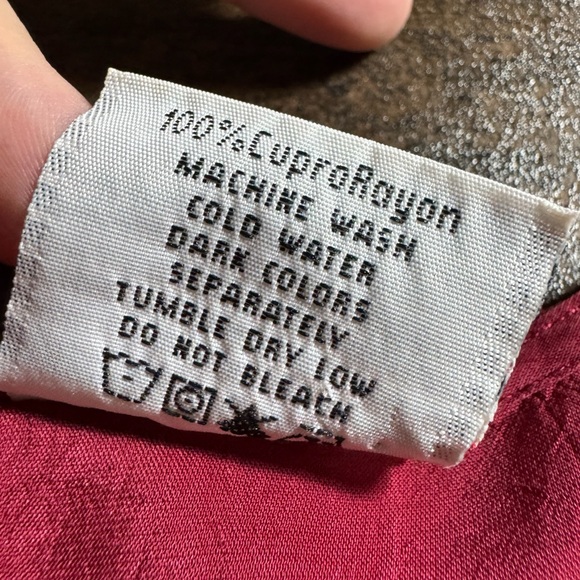 Click Color Me Cotton Red Crinkle Button Tunic Top Shirt S Lagenlook Artsy Cupro - Picture 5 of 9